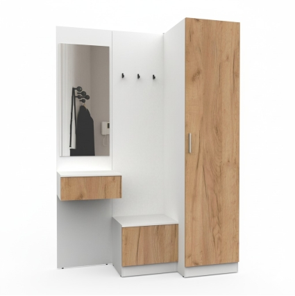 Набор мебели для прихожей "Марсель-154" МР 01-154 В2160 Ш1500 Г580 (ЛДСП Дуб крафт золотой) Набор мебели для прихожей "Марсель-154" МР 01-154 В2160 Ш1500 Г580 (ЛДСП Дуб крафт золотой)